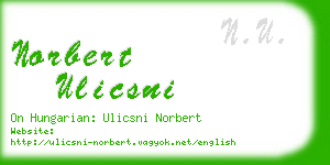 norbert ulicsni business card